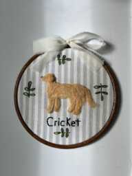 Handmade Felted Wool Pet in Embroidery Hoop - Nursery Wall Art