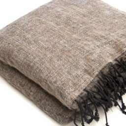 Yak Wool Throw Blanket Hand-Loomed Shawl Wrap Meditation Travel Scarf - thumbnail 4