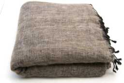 Yak Wool Throw Blanket Hand-Loomed Shawl Wrap Meditation Travel Scarf - thumbnail 1