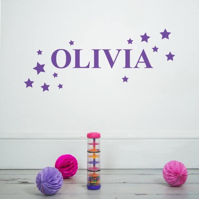 Personalised Children's Name Wall Sticker With Stars. Personalized Kid's Bedroom Decoration - image 1