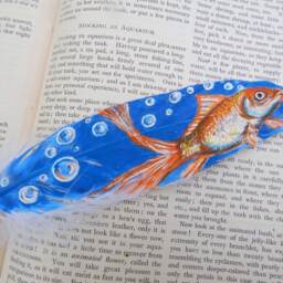 Painted Feather, Goldfish Painting - thumbnail 2
