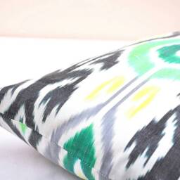Green Ikat Body Pillow Cover, Extra Long Lumbar - thumbnail 4