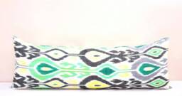 Green Ikat Body Pillow Cover, Extra Long Lumbar - thumbnail 1