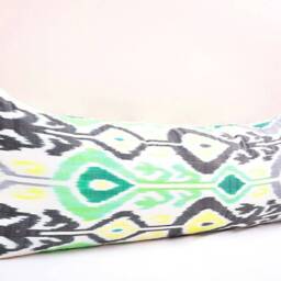 Green Ikat Body Pillow Cover, Extra Long Lumbar - thumbnail 2