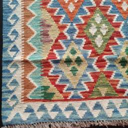 Kilim Rug Classic, Handmade Artisan Afghan Turkish Aztec Geometric Wool 143x88 cm - thumbnail 4