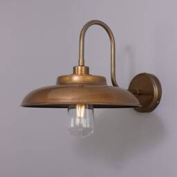 Brass Swan Neck Wall Sconce, Industrial Outdoor Lighting
