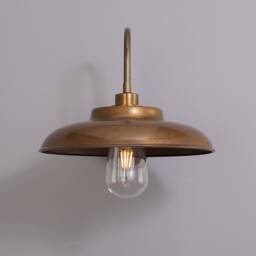 Brass Swan Neck Wall Sconce, Industrial Outdoor Lighting - thumbnail 2