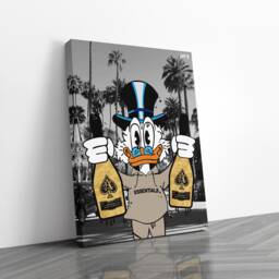 Scrooge Mcduck Champagne Pop Art Canvas - Alec Monopoly Inspired - thumbnail 1