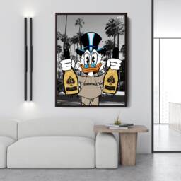 Scrooge Mcduck Champagne Pop Art Canvas - Alec Monopoly Inspired - thumbnail 3