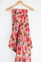 Organic Cotton Muslin Baby Swaddle Blanket in Bright Floral - thumbnail 1