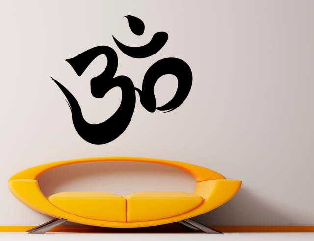 Om Symbol Wall Decal Vinyl Sticker Buddha Sacred Murals Art Indian Design Interior Home Decor - 4Som - image 1
