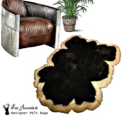 Handmade Faux Fur Pelt Rug - Brown & Tan, Thick Padded Accent - thumbnail 1