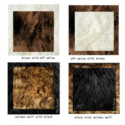 Handmade Faux Fur Pelt Rug - Brown & Tan, Thick Padded Accent - thumbnail 4