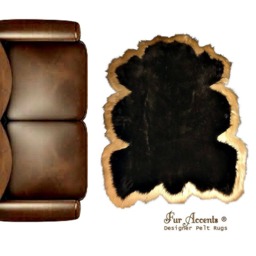 Handmade Faux Fur Pelt Rug - Brown & Tan, Thick Padded Accent - thumbnail 3