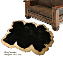 Handmade Faux Fur Pelt Rug - Brown & Tan, Thick Padded Accent - thumbnail 2