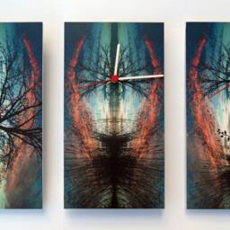 Nature Modern Wall Clock - Minimalist Decor Original Home Mix Media Art Photography - thumbnail 4