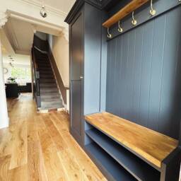 Handmade Compact Mudroom Bench With Shoe Storage & Coat Rack - thumbnail 3