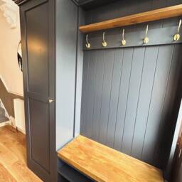 Handmade Compact Mudroom Bench With Shoe Storage & Coat Rack - thumbnail 4