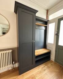 Handmade Compact Mudroom Bench With Shoe Storage & Coat Rack