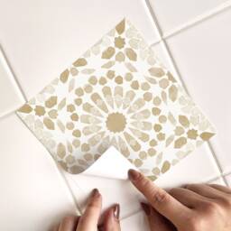 Rabat Sand Tile Decals - Moroccan Stickers Collection Self-Adhesive Wall & Floor Pack Of 12 Rasa001 - thumbnail 3