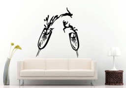 Glasses Champagne Spilling People Flying Kitchen Dining Room Wall Sticker Decal Vinyl Mural Decor Art L2384 - thumbnail 1