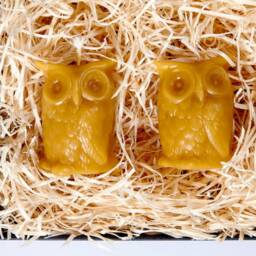 Small Welsh Wildflower Honey & Beeswax Candle Hamper Gift Set Box - Two Owls 100% Pure & Natural Sustainable Candles Eco Friendly - thumbnail 3