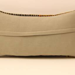 Vintage Turkish Kilim Pillow Cover, Wool Lumbar Cushion - 10x20 - thumbnail 4