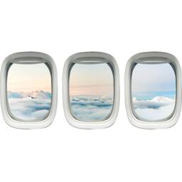 Vwaq Airplane Clouds Wall Decals For Kids Rooms - Aviation Stickers, Plane Window Clings - Ppw36 - thumbnail 2