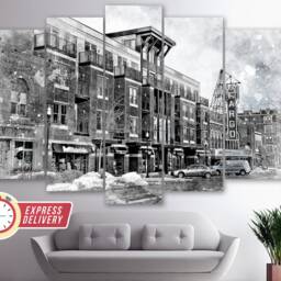 Fargo Downtown Canvas Print, Canvas, Wall Art, Painting, North Dakota, Poster, Skyline, Art - thumbnail 4