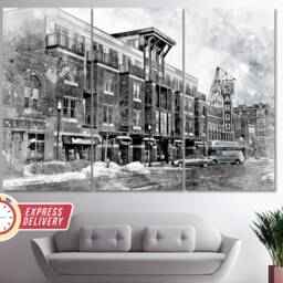 Fargo Downtown Canvas Print, Canvas, Wall Art, Painting, North Dakota, Poster, Skyline, Art - thumbnail 2