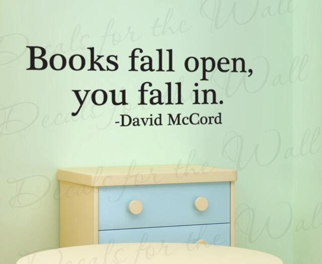Reading David Mccord Books Fall Open You in Boy Girl Themed Kid Room Playroom Vinyl Saying Wall Lettering Decal Quote Sticker Art Decor S27 - image 1