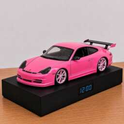 Porsche 911 Gt3 Rs Alarm Clock - Realistic Engine Sound, Working Headlights, Handmade, Car Enthusiast Gift - thumbnail 4
