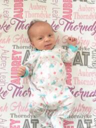 Personalized Baby Blanket, Monogrammed Name Swaddle Receiving Shower Gift, Birth Announcement Blanket - thumbnail 1