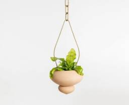 Terracotta Hanging Planter, Ceramic Plant Pot For Live House Plants - Us Shipping Includes All Taxes - thumbnail 1