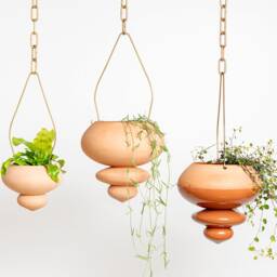 Terracotta Hanging Planter, Ceramic Plant Pot For Live House Plants - Us Shipping Includes All Taxes - thumbnail 2