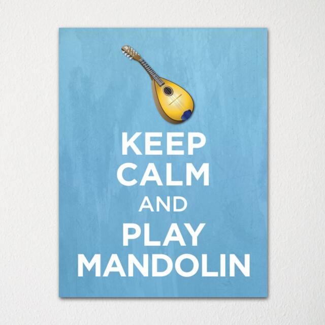 Keep Calm & Play Mandolin - Fine Art Print Choice Of Color Purchase 3 Receive 1 Free Custom Prints Available - image 1