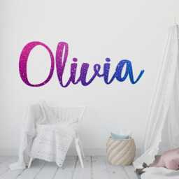 Girls Name Personalized Wall Sticker Decal Lettering Glitter Monogram Art Or47 - thumbnail 2