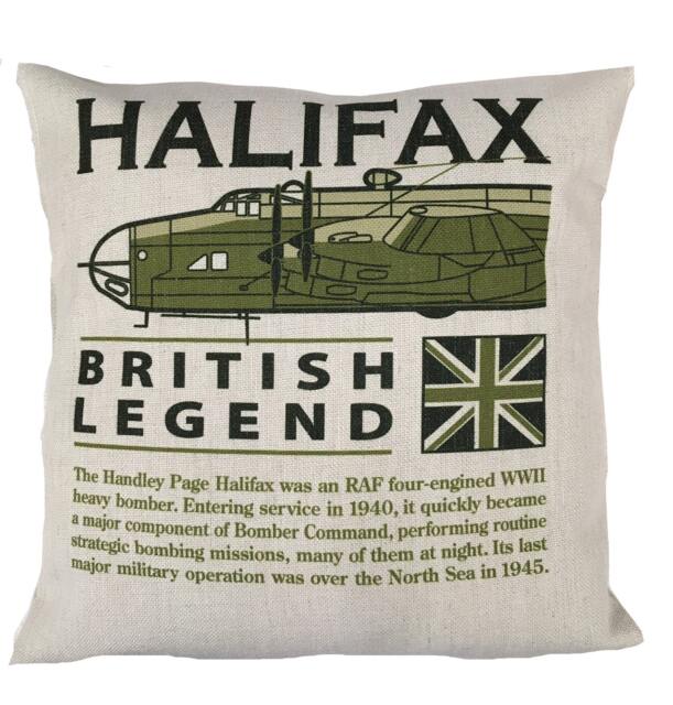 Halifax Raf Ww11 Four Engine Heavy Bomber Aircraft Cushion Inner Included - image 1