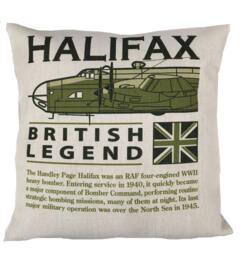 Halifax Raf Ww11 Four Engine Heavy Bomber Aircraft Cushion Inner Included - thumbnail 1