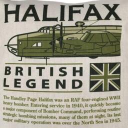 Halifax Raf Ww11 Four Engine Heavy Bomber Aircraft Cushion Inner Included - thumbnail 2