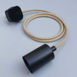 Plug in Pendant Light Special Order Cables - Black Hanging Minimal Modern E27 Lamp Holder Reading, Ambient Mood Lighting Cord - thumbnail 3