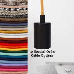 Plug in Pendant Light Special Order Cables - Black Hanging Minimal Modern E27 Lamp Holder Reading, Ambient Mood Lighting Cord - thumbnail 1