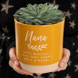 Personalised Grandparents Indoor Plant Pot - For The Green Fingered Grandparent, A Great Gift From Grandchildren, Engraved To Order - thumbnail 2