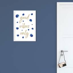 Good Vibes Only Print Gold Glitter Motivational Wall Art - thumbnail 3
