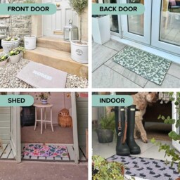 Elizabeth Olwen Welcome Indoor Outdoor Doormat - Floral Entrance Rug Botanical Home Decor Housewarming Gift 90x60cm - thumbnail 4