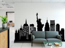 Nyc Skyline Vinyl Wall Decal Statue Of Liberty Silhouette ??126 - thumbnail 1