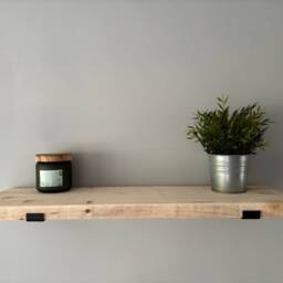 Rustic Wood Shelf Handmade Storage Office Home Shelves Floating Wooden Shelving - thumbnail 3