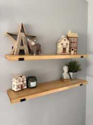 Rustic Wood Shelf Handmade Storage Office Home Shelves Floating Wooden Shelving - thumbnail 1