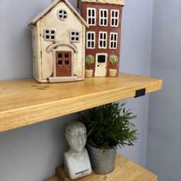 Rustic Wood Shelf Handmade Storage Office Home Shelves Floating Wooden Shelving - thumbnail 2