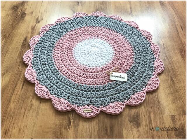 Handmade Crochet Round Rug Scandinavian Style Cotton Floor Rug - image 1
